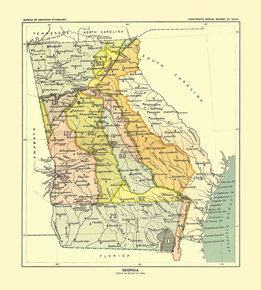 Georgia - Hoen 1896 art print by Hoen for $57.95 CAD