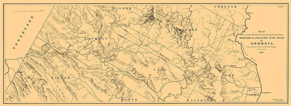 Georgia Western Atlantic Railroad - Cooper 1837 art print by Cooper for $57.95 CAD