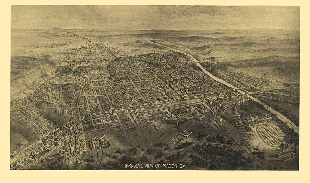Macon Georgia - Burke 1912 art print by Burke for $57.95 CAD