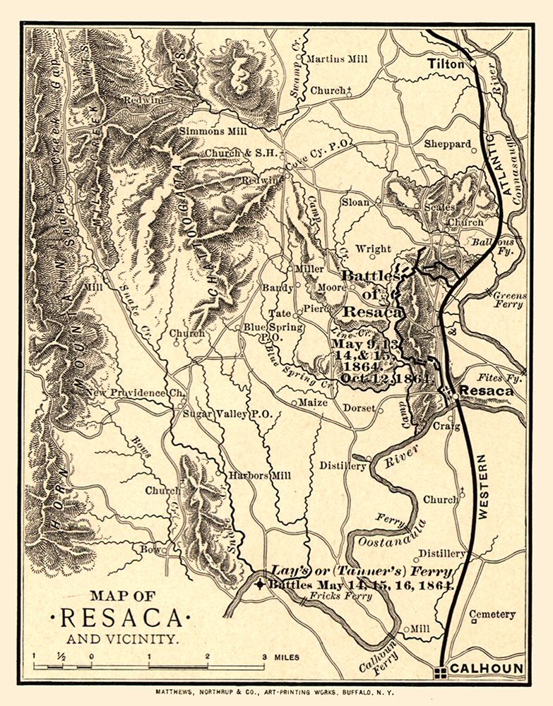 Resaca Georgia Vicinity Battles - Northrup 1864 art print by Northrup for $57.95 CAD