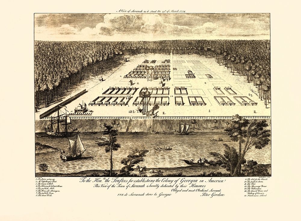 Savannah Georgia - Gordon 1734 art print by Gordon for $57.95 CAD