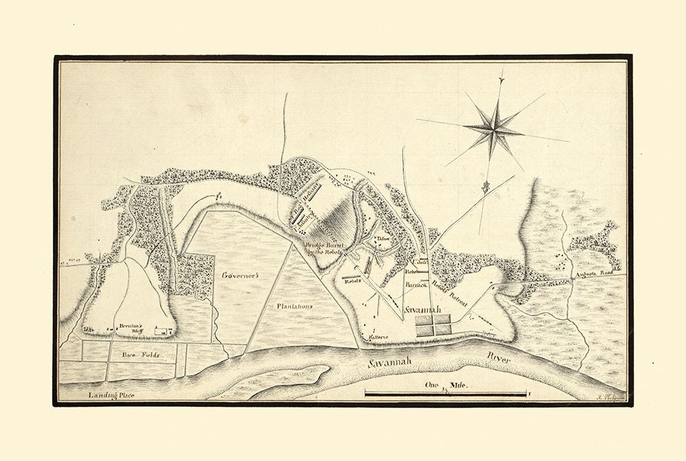 Savannah Georgia - Phelipeau 1778 art print by Phelipeau for $57.95 CAD