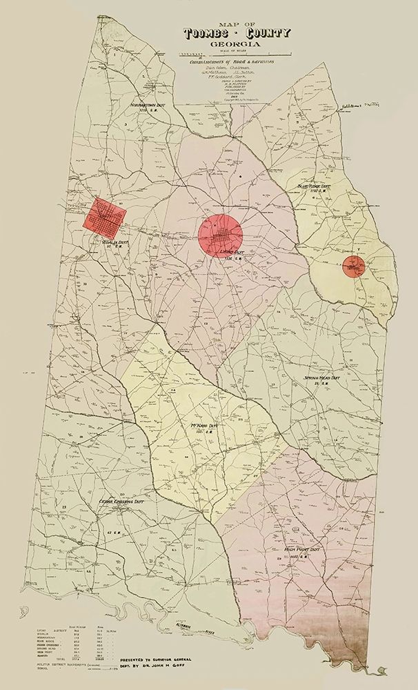 Toombs Georgia - Hudgins 1913 art print by Hudgins for $57.95 CAD