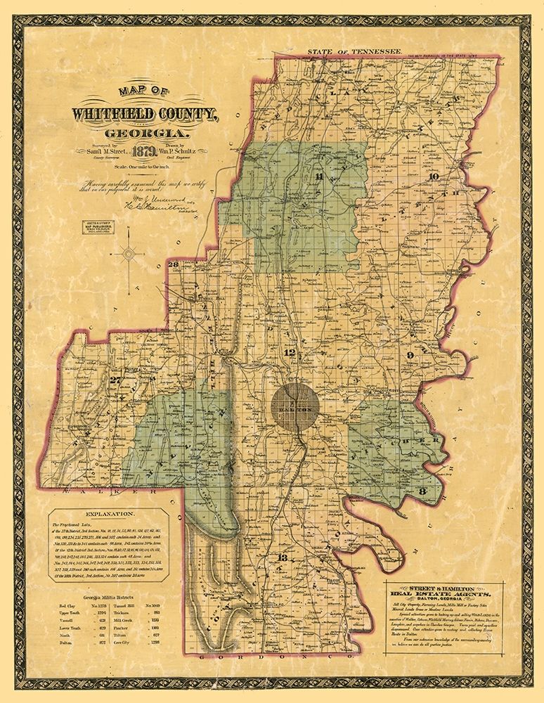 Whitfield County Georgia - Schultz 1879 art print by Schultz for $57.95 CAD