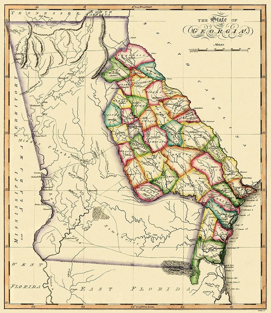 Georgia - Gridley 1818 art print by Gridley for $57.95 CAD