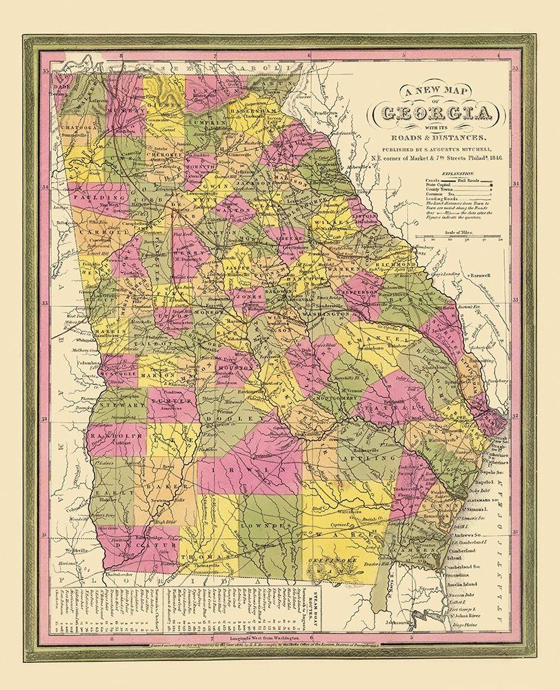 Georgia - Mitchell 1846 art print by Mitchell for $57.95 CAD