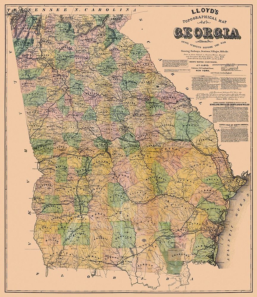 Georgia - Lloyd 1864 art print by Lloyd for $57.95 CAD