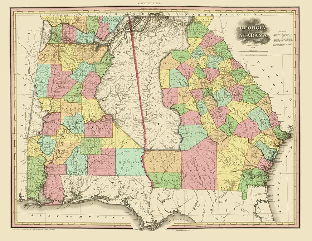 Georgia, Alabama - Tanner 1825 art print by Tanner for $57.95 CAD