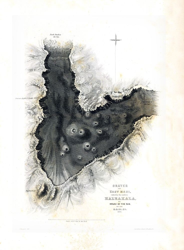 Haleakala Maui County Hawaii - US 1841 art print by US Expedition for $57.95 CAD