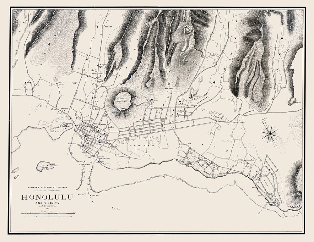 Honolulu Hawaii - Wall 1887 art print by Wall for $57.95 CAD