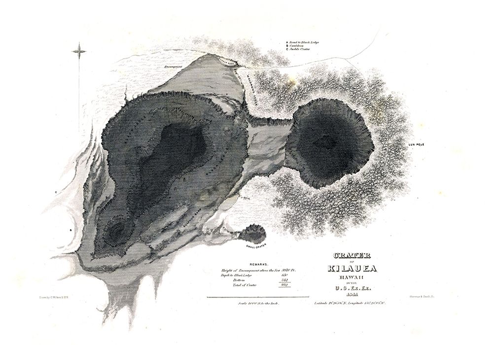 Kilauea County Hawaii - US 1841 art print by US Expedition for $57.95 CAD