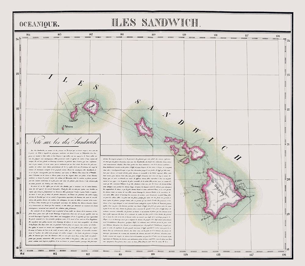 Hawaii - Vandermaelen 1827 art print by Vandermaelen for $57.95 CAD