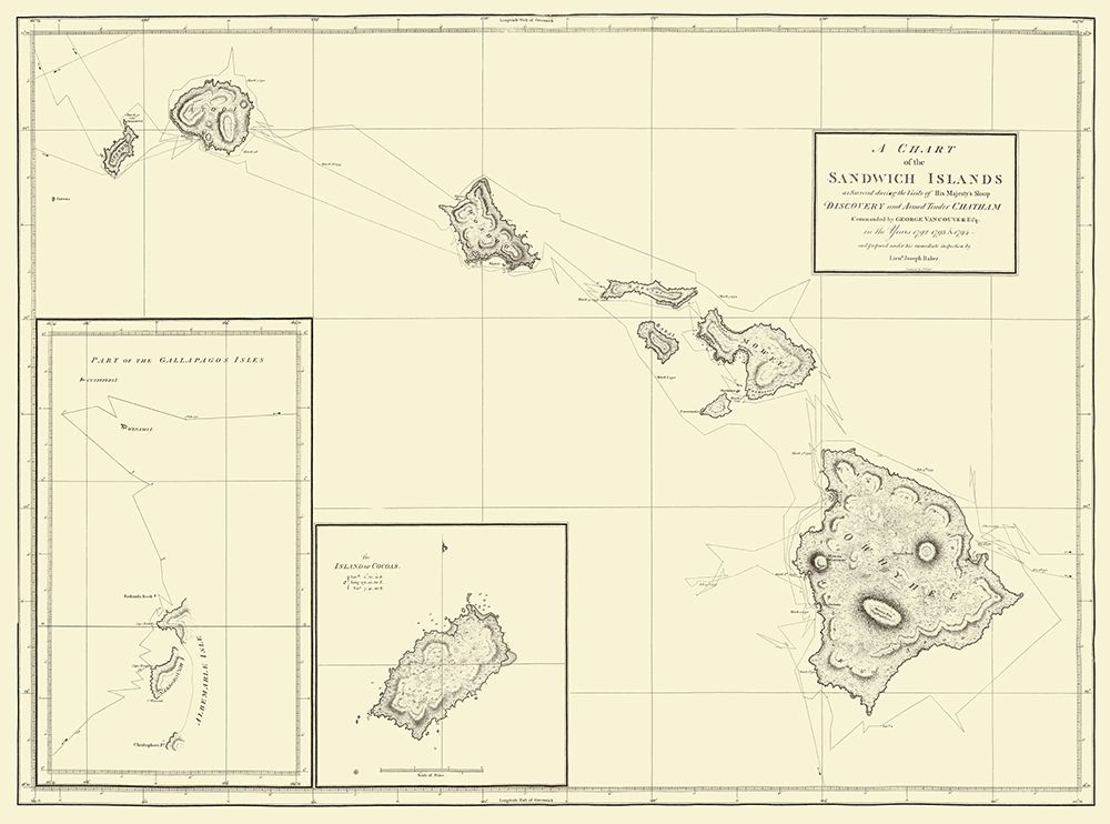 Hawaiian Islands - Baker 1794 art print by Baker for $57.95 CAD