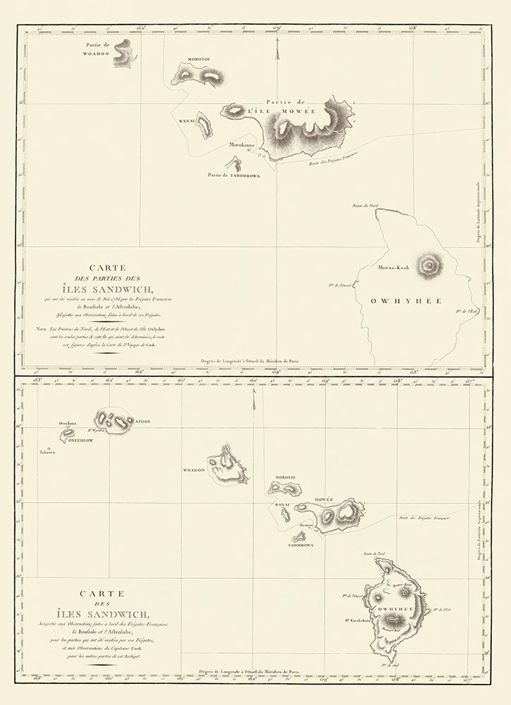 Hawaii or Iles Sandwich - Bernizet 1797 art print by Bernizet for $57.95 CAD