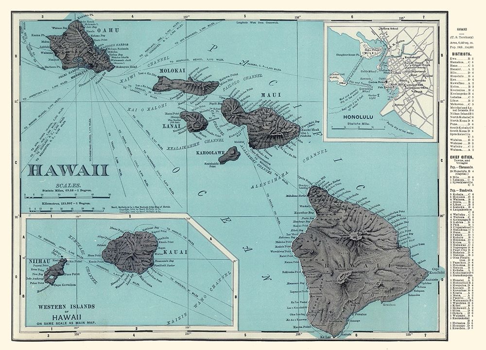 Hawaii - Rand McNally 1902 art print by Rand McNally for $57.95 CAD