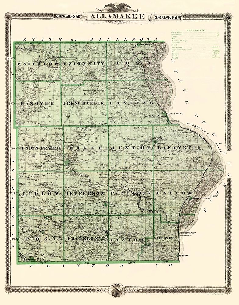 Allamakee Iowa Landowner - Andreas 1874 art print by Andreas for $57.95 CAD