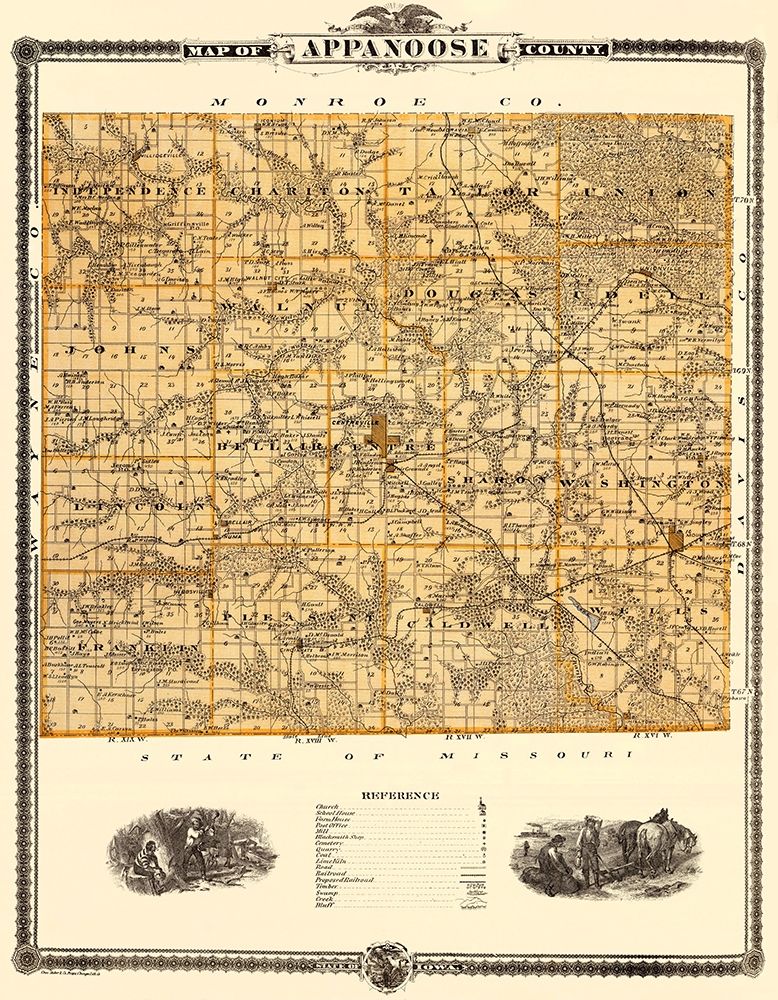 Appanoose Iowa Landowner - Andreas 1875 art print by Andreas for $57.95 CAD