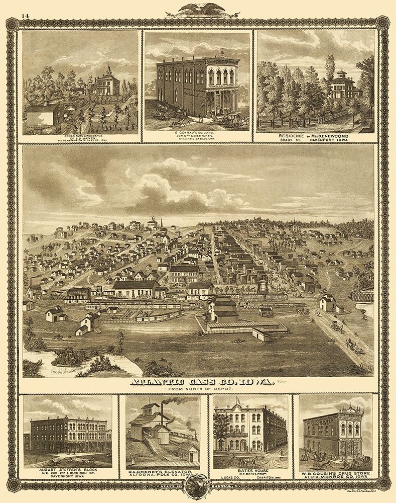 Atlantic Cass Co Iowa - Shober 1875 art print by Andreas for $57.95 CAD