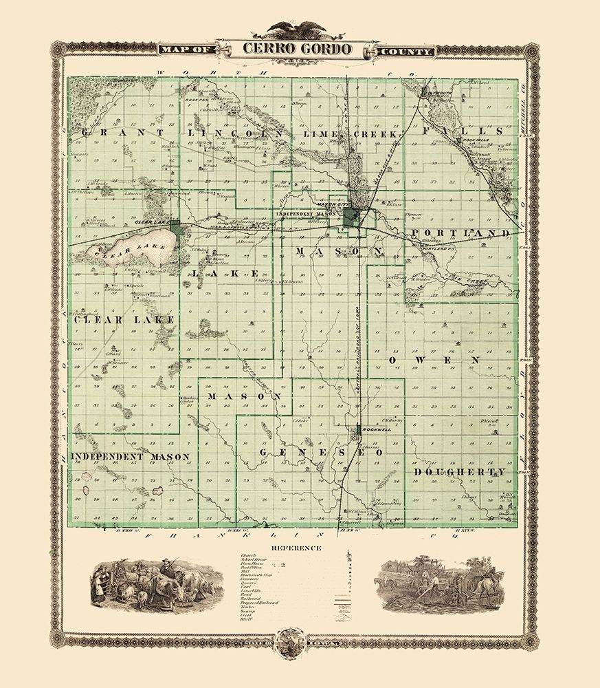 Cerro Gordo Iowa Landowner - Andreas 1874 art print by Andreas for $57.95 CAD