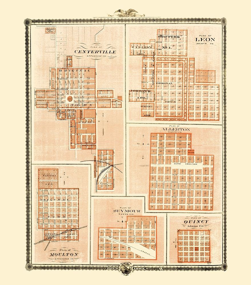 Centerville, Leon, Allerton, Seymour, Quincy Iowa art print by Andreas for $57.95 CAD