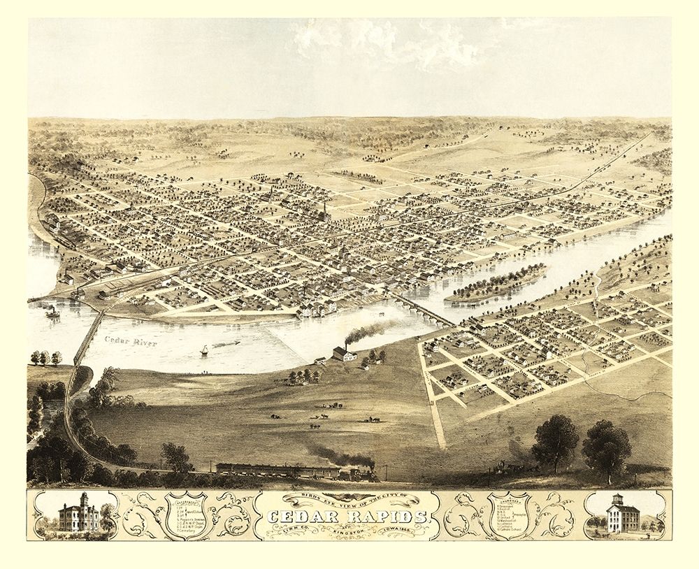 Cedar Rapids Iowa - Ruger 1868 art print by Ruger for $57.95 CAD