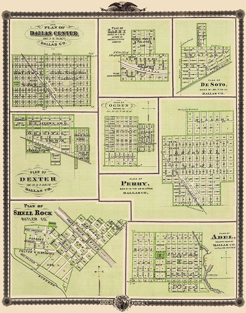 Dallas Iowa Towns  Vicinity - 1876 art print by Unknown for $57.95 CAD