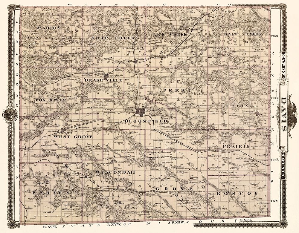 Davie Iowa Landowner - Andreas 1875 art print by Andreas for $57.95 CAD
