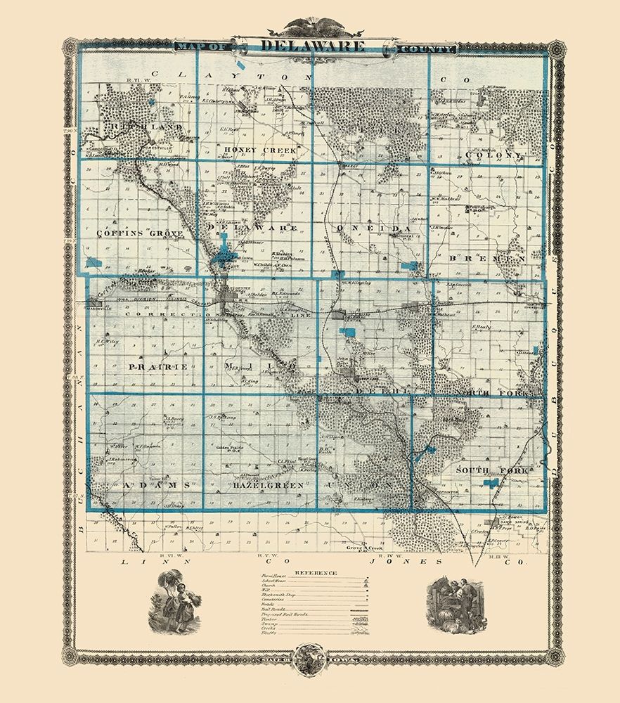 Delaware Iowa Landowner - Andreas 1874 art print by Andreas for $57.95 CAD