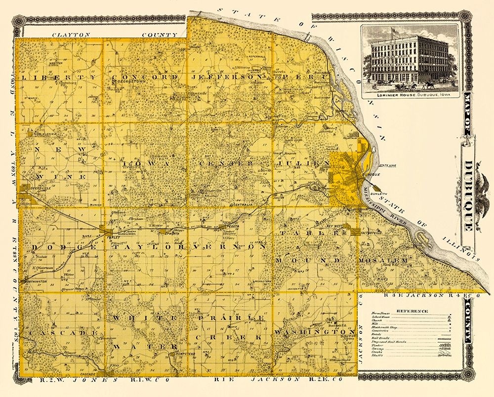 Dubuque Iowa Landowner - Andreas 1874 art print by Andreas for $57.95 CAD