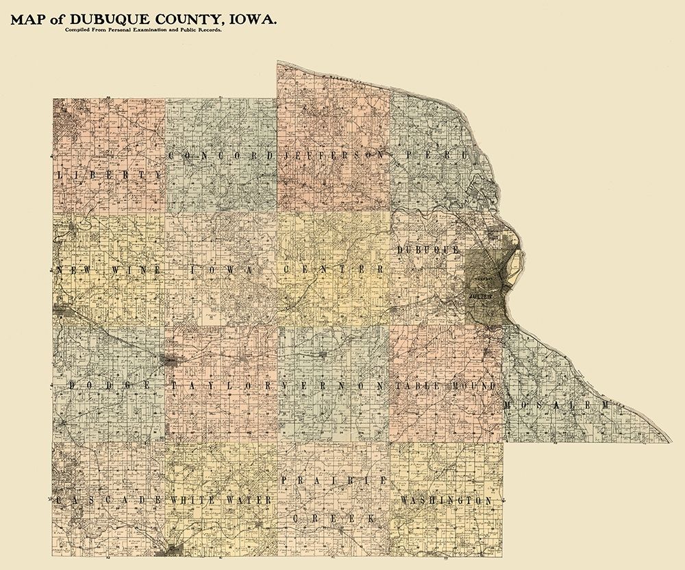 Dubuque County Iowa -  Hixson 1900 art print by Hixson for $57.95 CAD