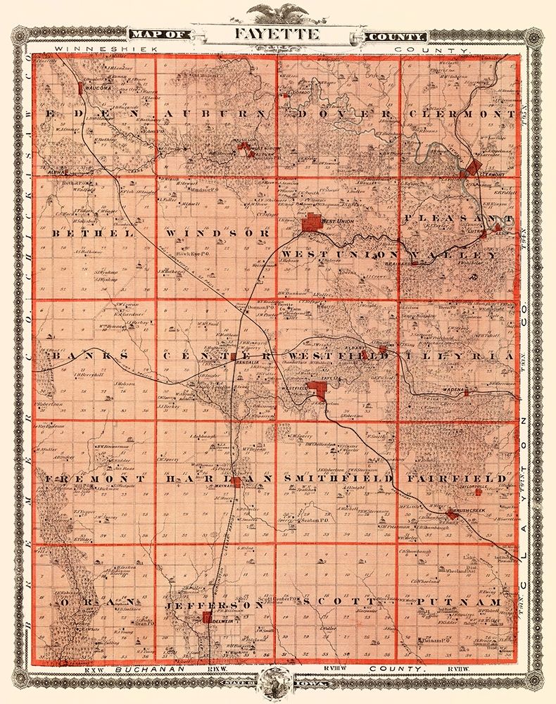 Fayette Iowa Landowner - Andreas 1874 art print by Andreas for $57.95 CAD