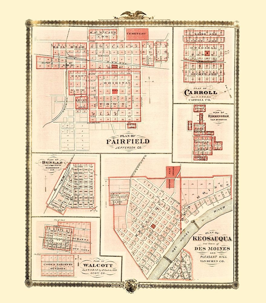 Fairfield, Carroll, Birmingham, Walcott, Keosauqua art print by Andreas for $57.95 CAD
