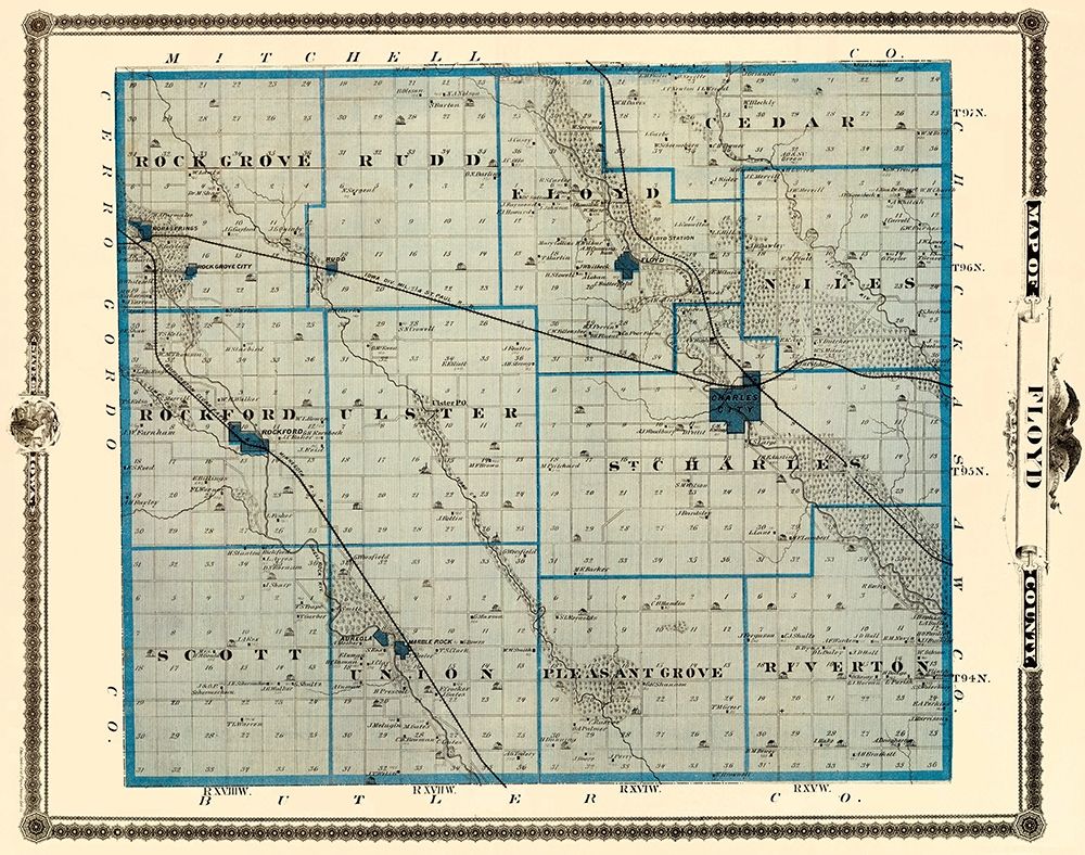 Floyd Iowa Landowner - Andreas 1874 art print by Andreas for $57.95 CAD
