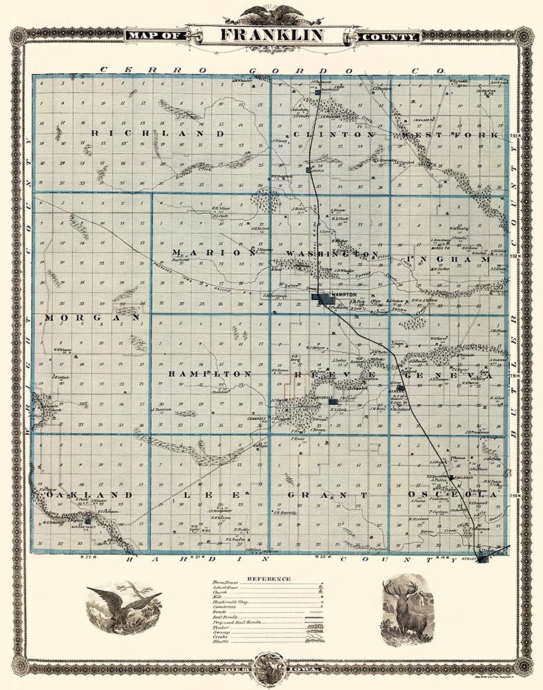 Franklin Iowa Landowner - Andreas 1874 art print by Andreas for $57.95 CAD