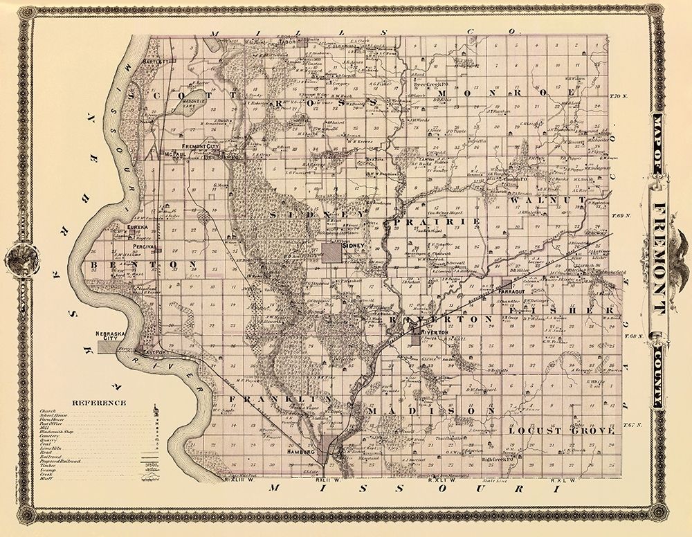 Fremont Iowa Landowner - Andreas 1875 art print by Andreas for $57.95 CAD