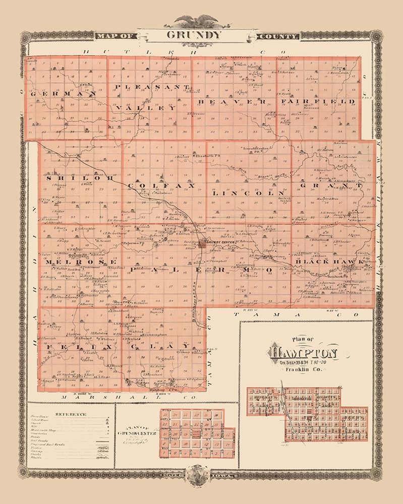 Grundy Iowa Landowner - Andreas 1874 art print by Andreas for $57.95 CAD