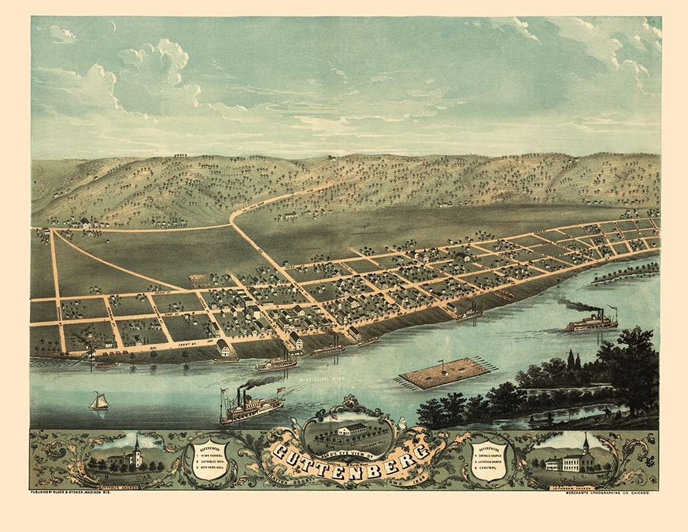 Guttenberg Iowa - Ruger 1869 art print by Ruger for $57.95 CAD