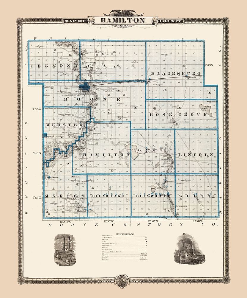 Hamilton Iowa Landowner - Andreas 1874 art print by Andreas for $57.95 CAD