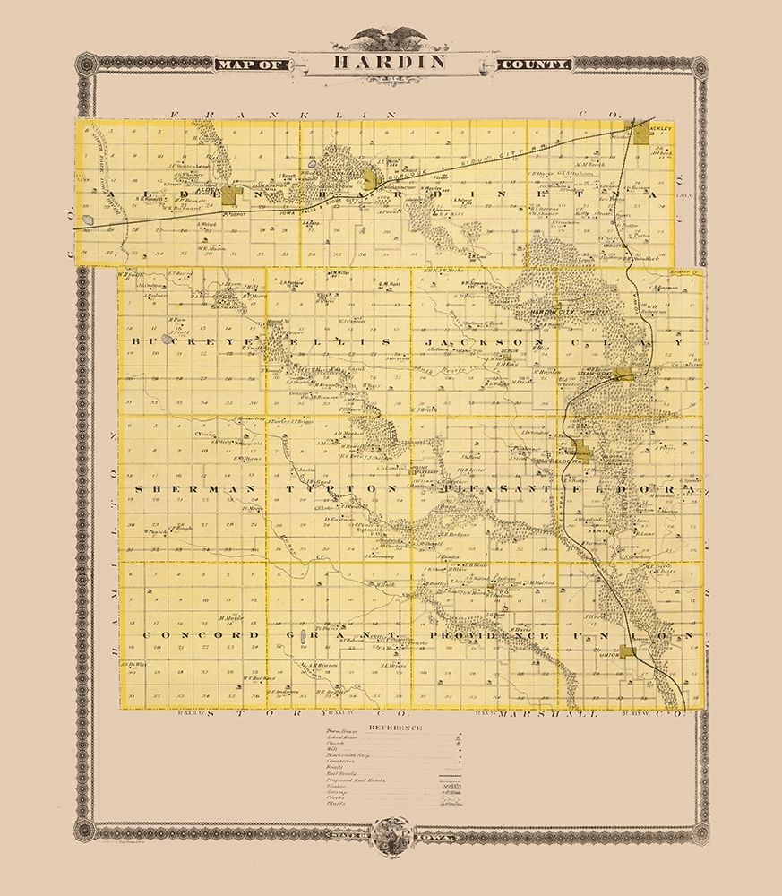 Hardin Iowa Landowner - Andreas 1874 art print by Andreas for $57.95 CAD