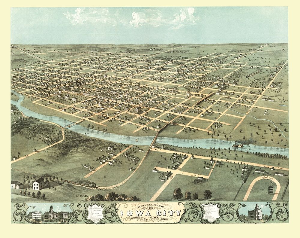 Iowa City Iowa - Ruger 1868 art print by Ruger for $57.95 CAD