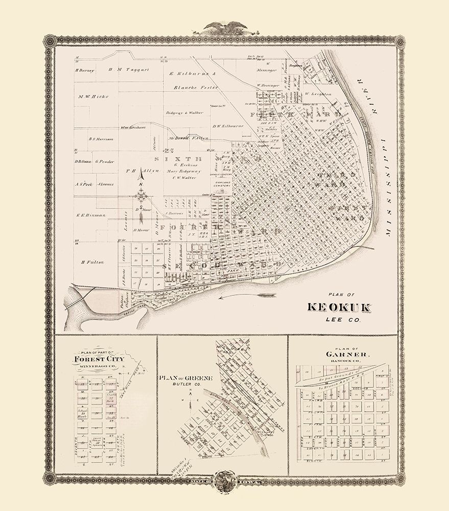 Keokuk, Forest City, Greene, Garner Iowa art print by Andreas for $57.95 CAD