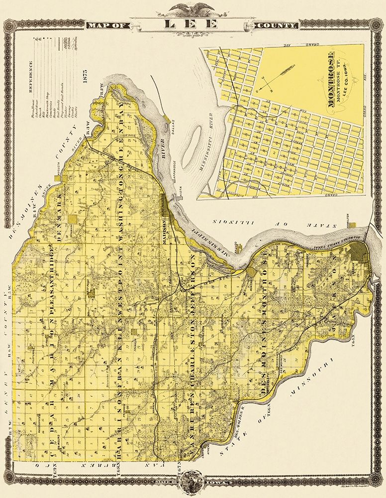 Lee Iowa - Shober 1875 art print by Shober for $57.95 CAD