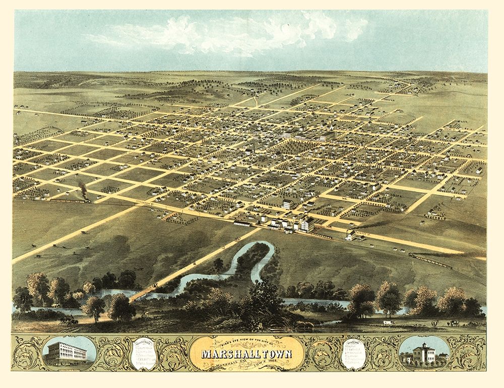 Marshalltown Iowa - Ruger 1868 art print by Ruger for $57.95 CAD