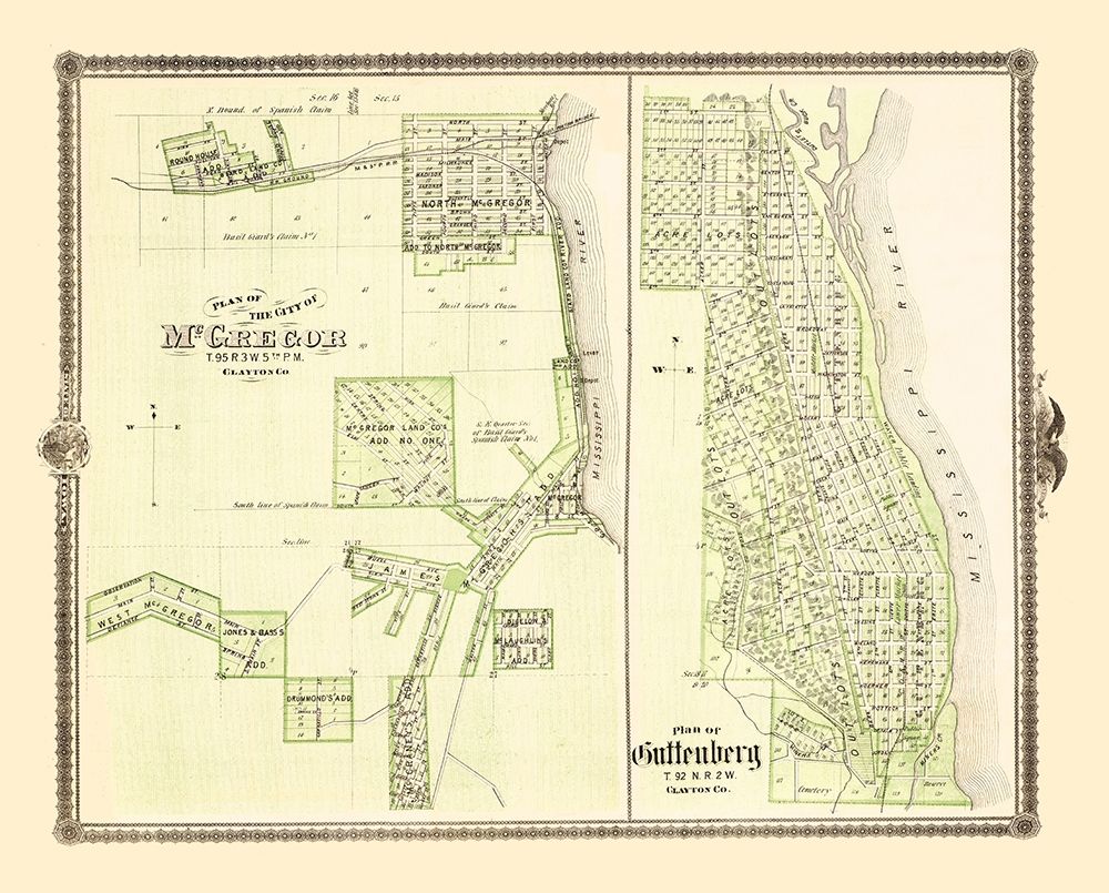 Mcgregor, Guttenberg Iowa Landowner - Andreas 1874 art print by Andreas for $57.95 CAD