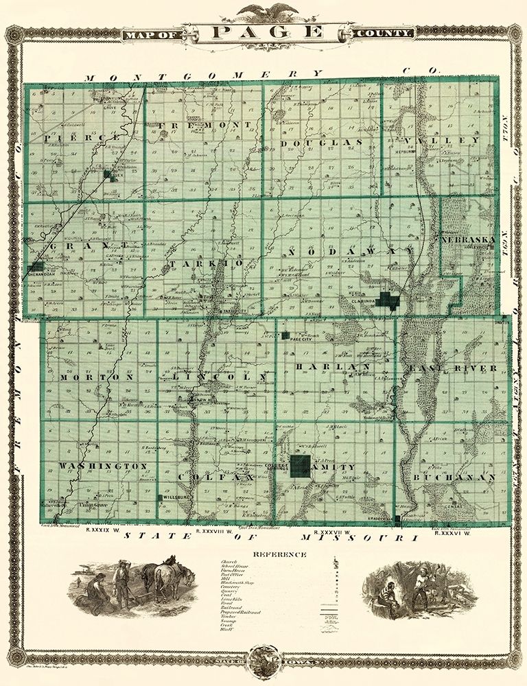 Page Iowa Landowner - Andreas 1874 art print by Andreas for $57.95 CAD