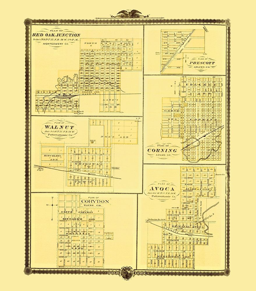 Red Oak Junction, Prescott, Walnut, Corning Iowa art print by Andreas for $57.95 CAD