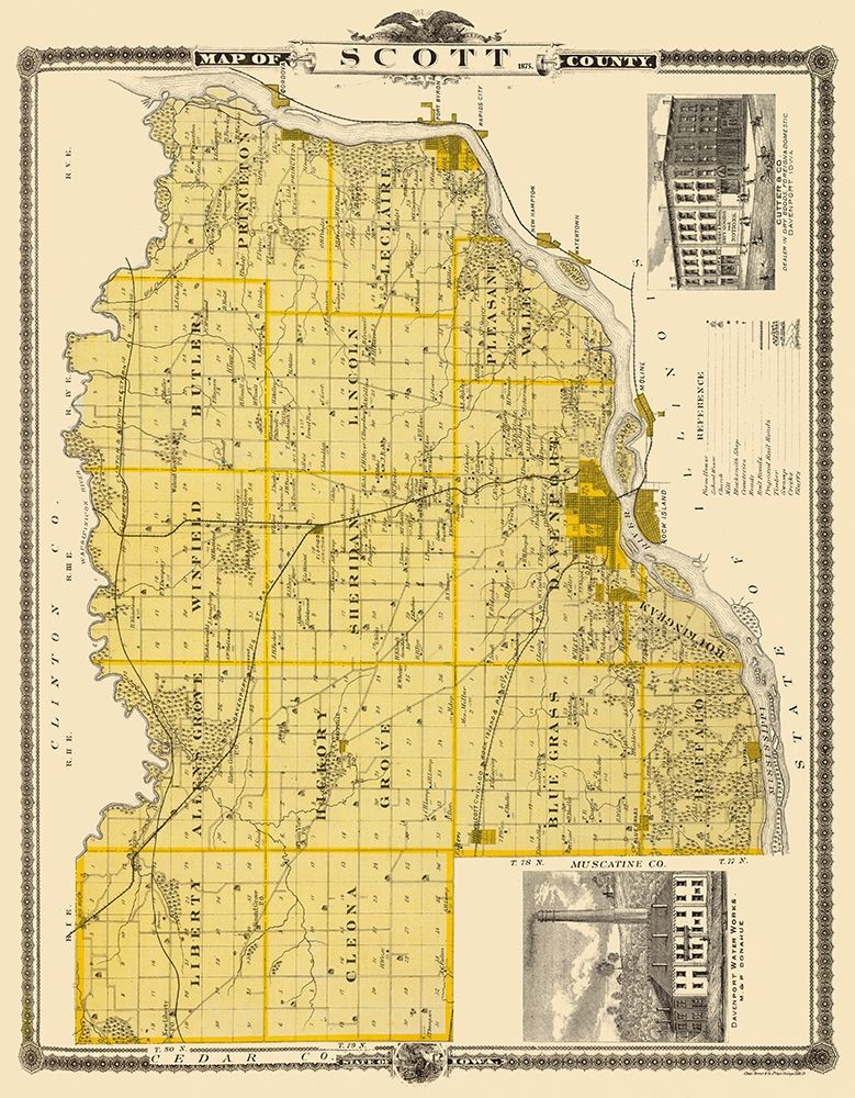 Scott Iowa Landowner - Shober 1875 art print by Shober for $57.95 CAD
