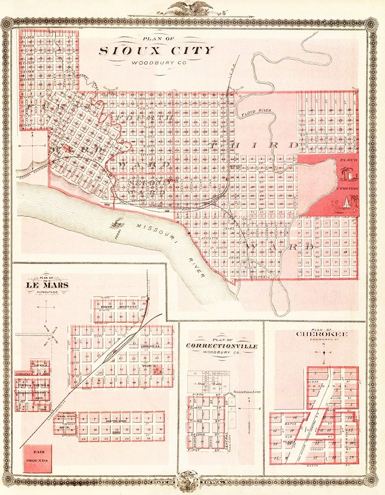 Sioux City, Le Mars Iowa - Andreas 1875 art print by Andreas for $57.95 CAD