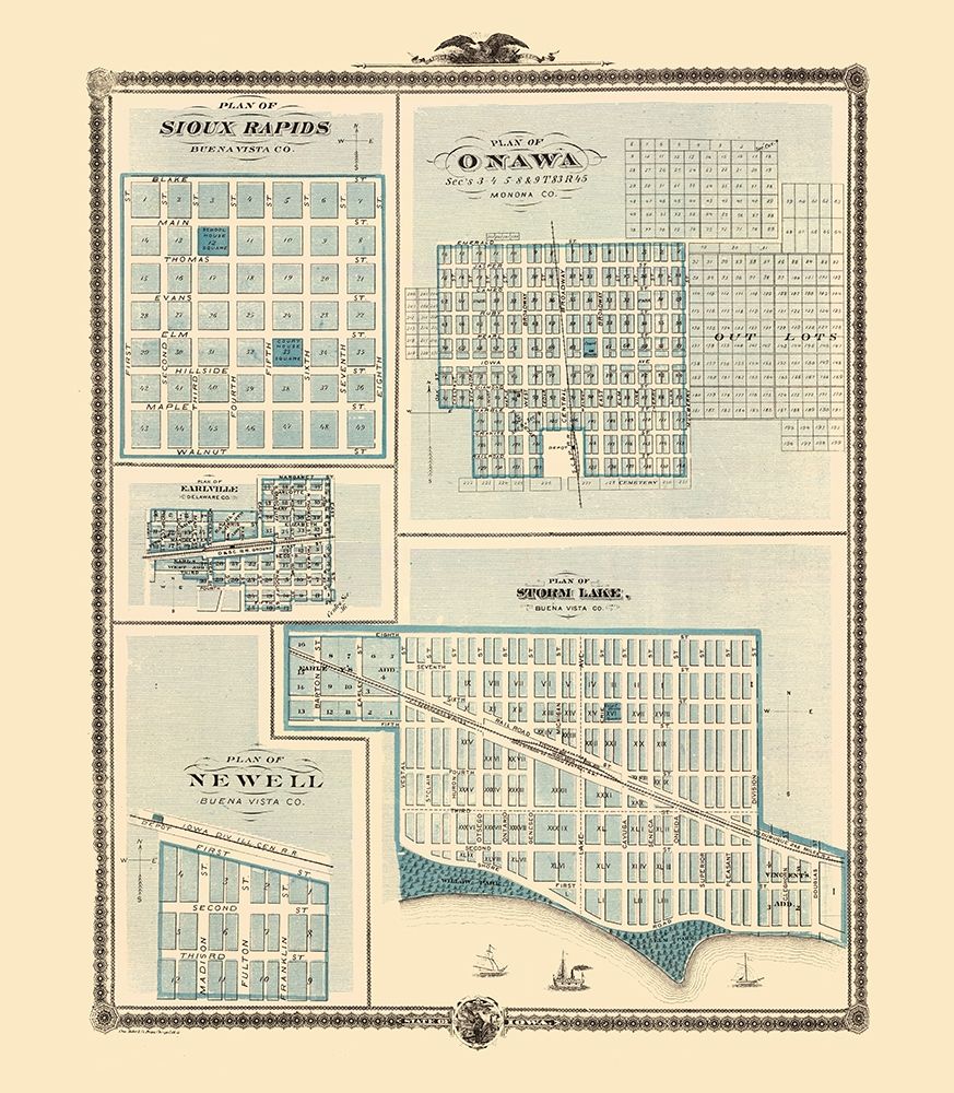 Sioux Rapids, Onawa, Earlville, Storm Lake, Newell art print by Andreas for $57.95 CAD