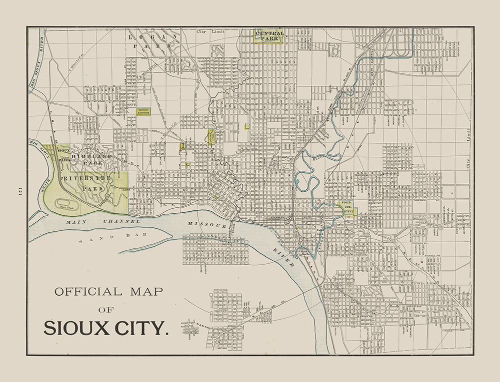 Sioux City Iowa - Cram 1892 art print by Cram for $57.95 CAD